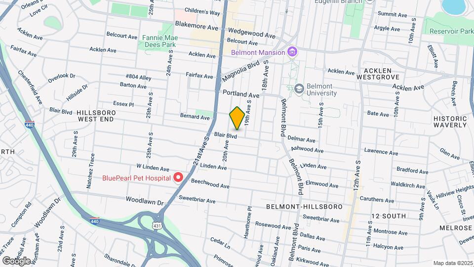 1914 Blair Blvd Map and Location Details