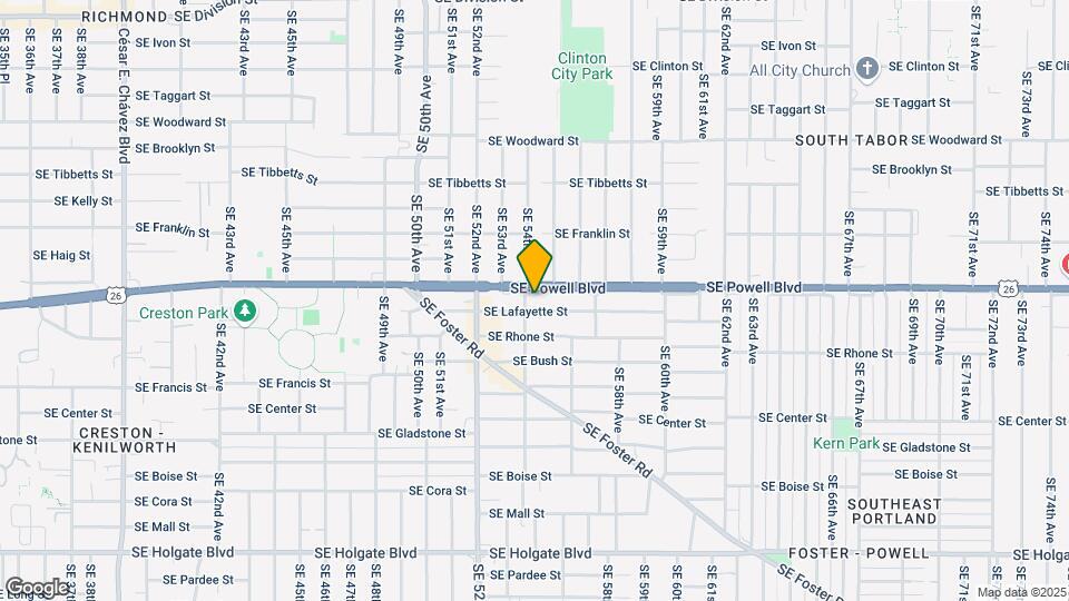 5415 SE Lafayette St Map and Location Details