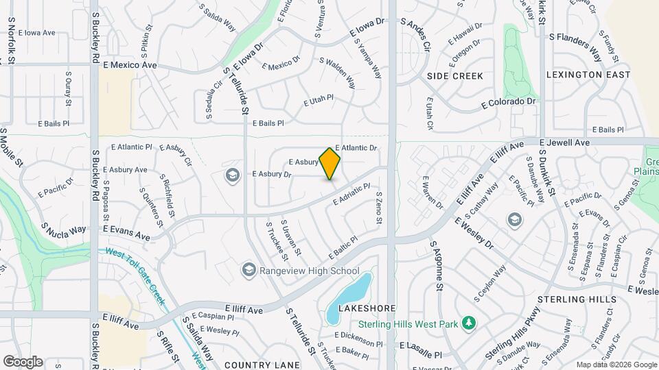 18160 E Asbury Dr Map and Location Details