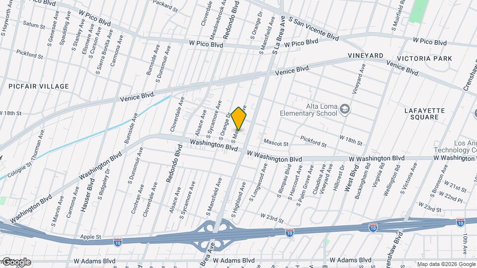 1834 S Mansfield Ave, Unit 1838 1/2 S. Mansfield Map and Location Details