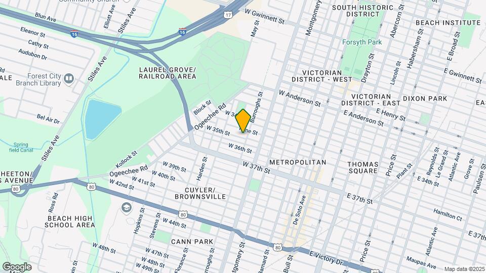 606 W 35th St Map and Location Details
