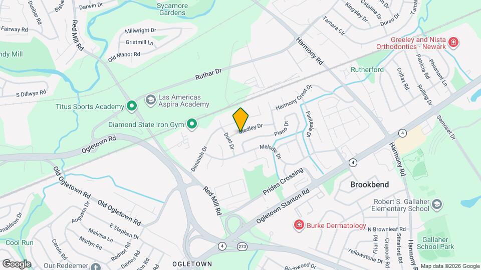 106 Medley Dr, Unit 2 - Rear Facing Downstairs Room Mapa y Detalles de la Ubicación