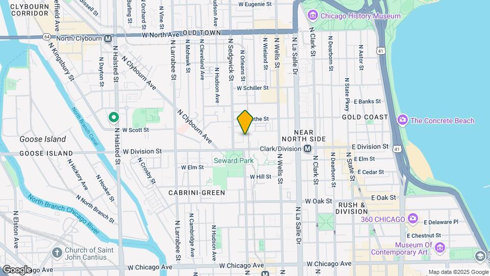 1225 N Orleans St Map and Location Details