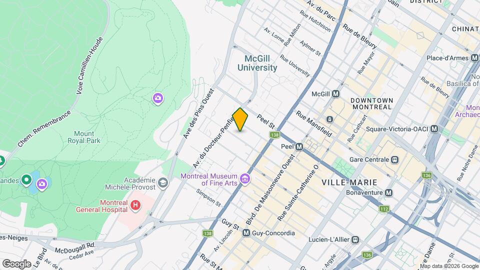 3455 Rue Drummond Map and Location Details