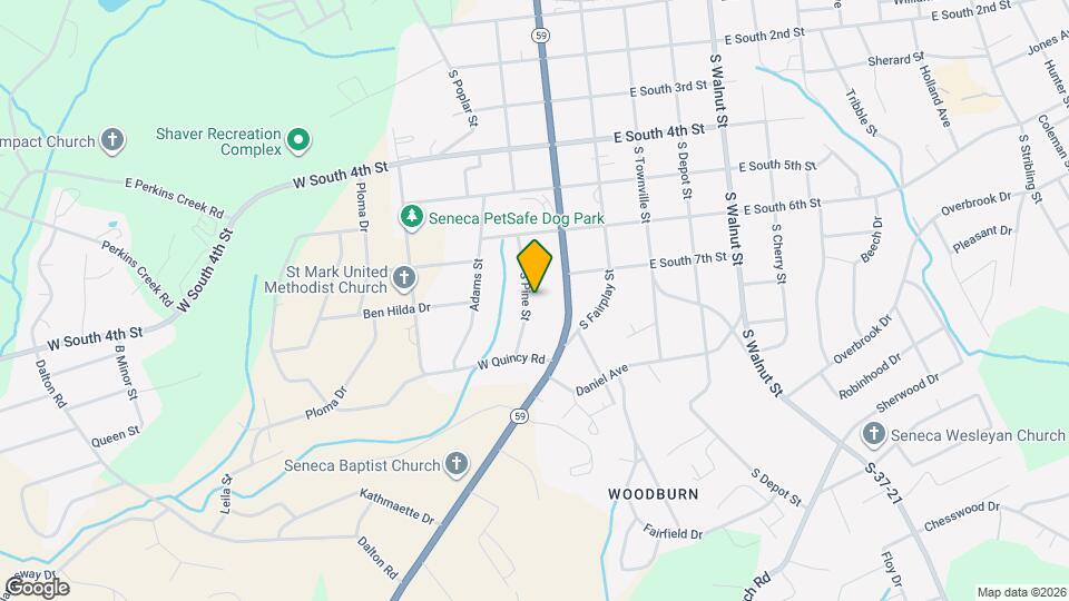 617 S Pine St Map and Location Details