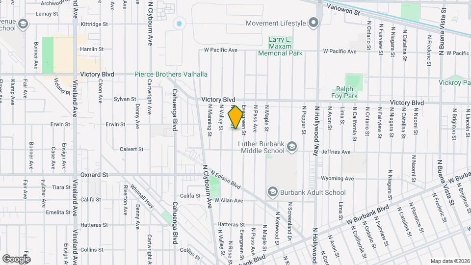 1832 N Rose St Map and Location Details