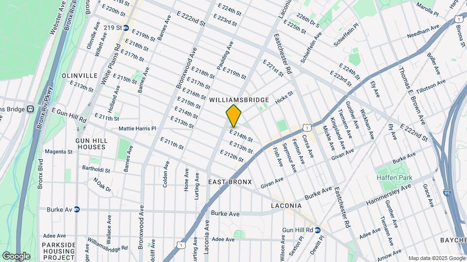 1119 E 214th St Map and Location Details