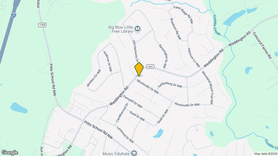 5897 Weddington Rd Map and Location Details