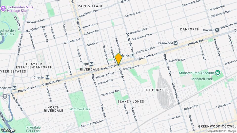 851 Danforth Av Map and Location Details