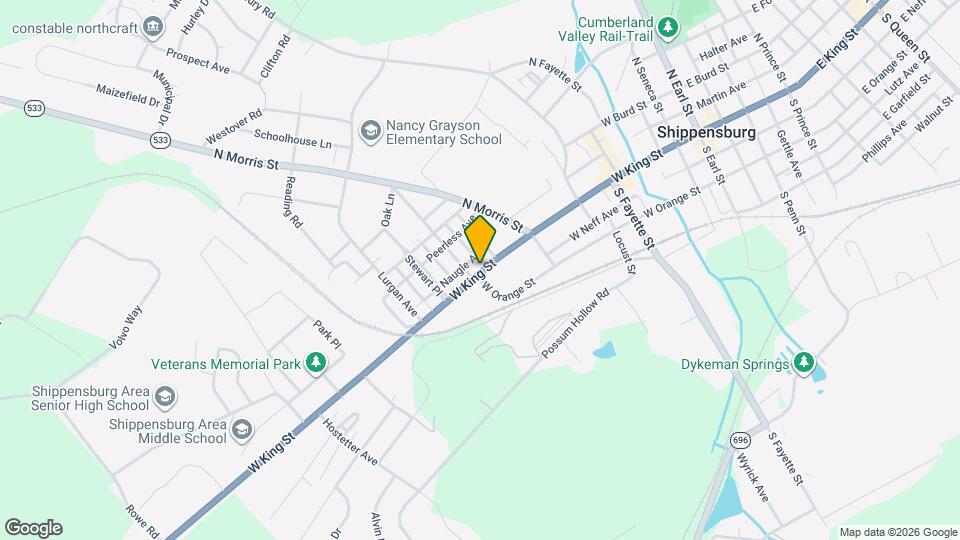 421 W King St Map and Location Details