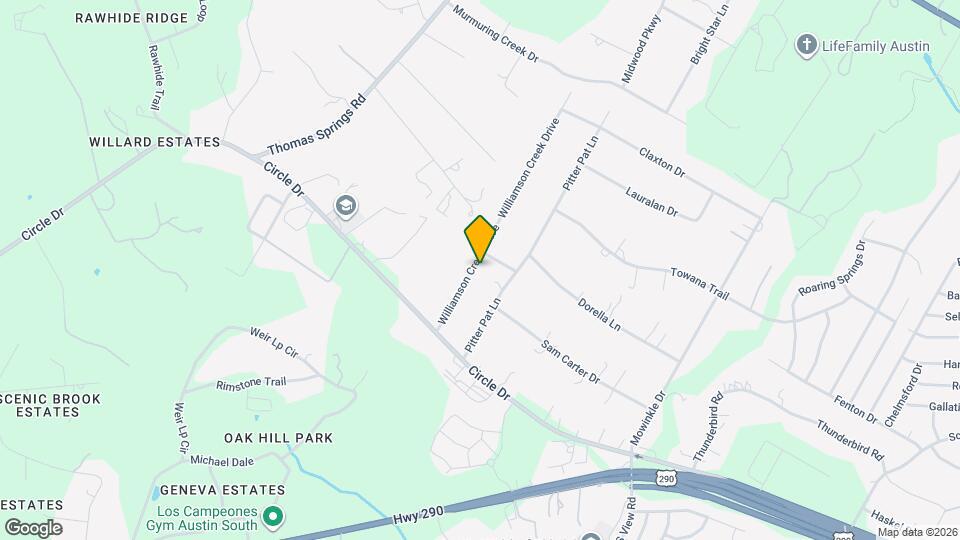 8101 Williamson Creek Drive Map and Location Details