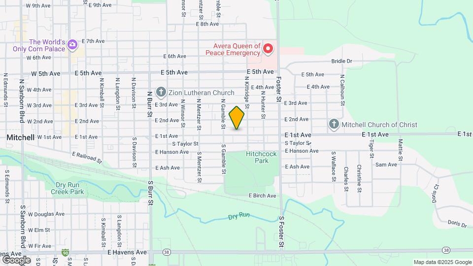 1020 E 1st Ave Map and Location Details