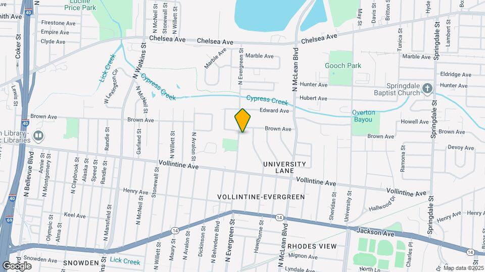 1032 N Evergreen St Map and Location Details