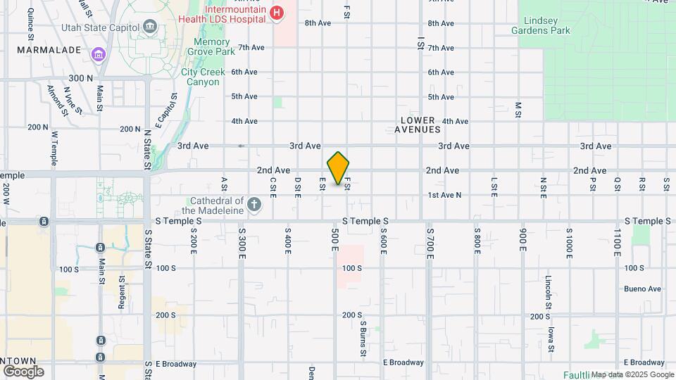 427 E 1st Ave Map and Location Details