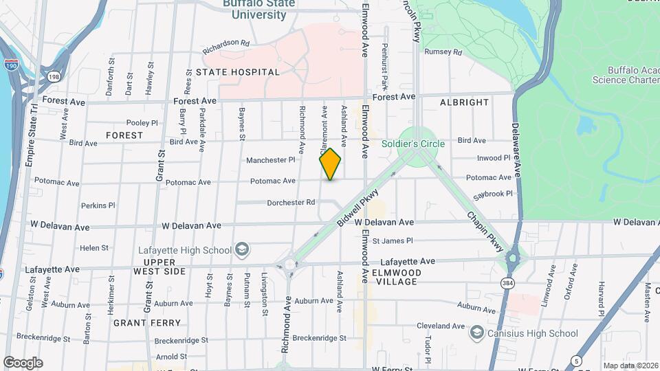543 Potomac Ave Map and Location Details