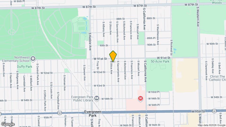 9121 S Utica Ave Map and Location Details
