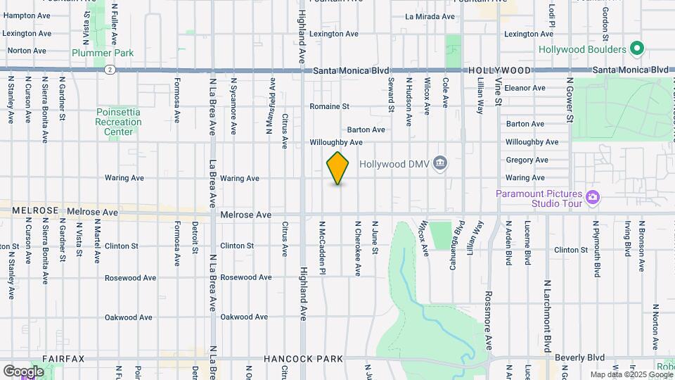 741 N Las Palmas Ave Map and Location Details
