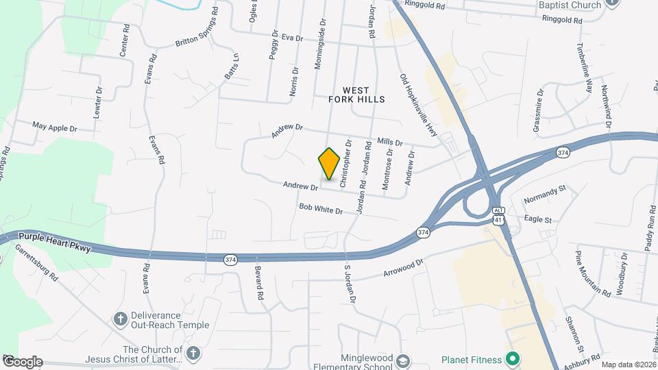 309 Andrew Dr Map and Location Details