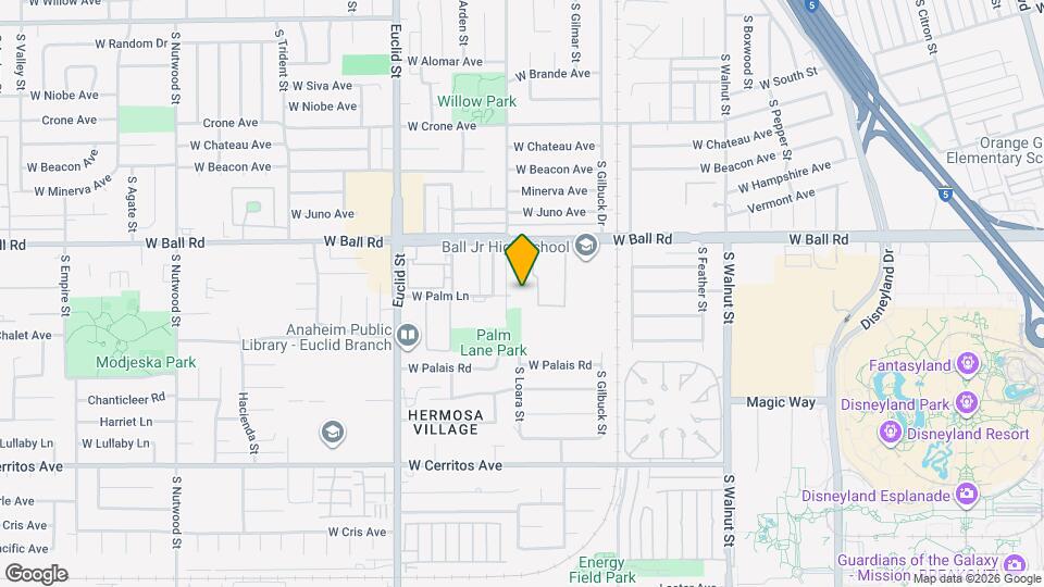 1590 W Palm Ln Map and Location Details