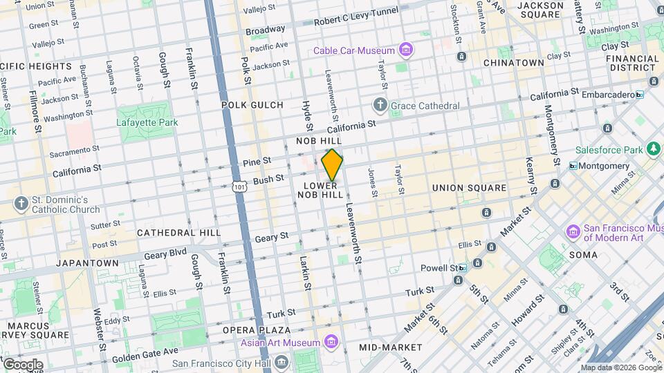 865 Sutter St Map and Location Details