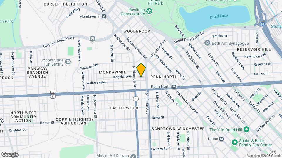 1810 Walbrook Ave Map and Location Details