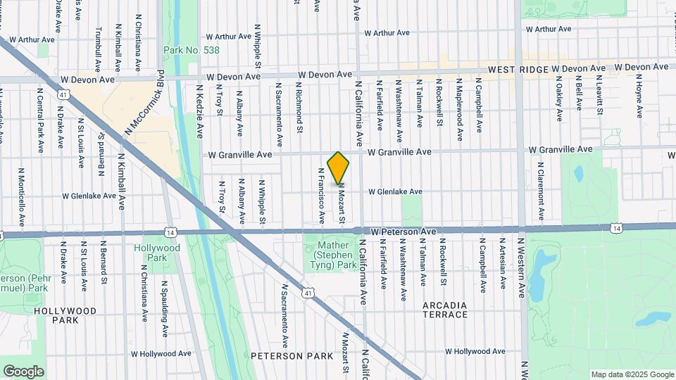 6100 N Mozart St Map and Location Details