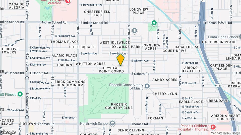 1100 E Osborn Rd, Unit 1 Map and Location Details