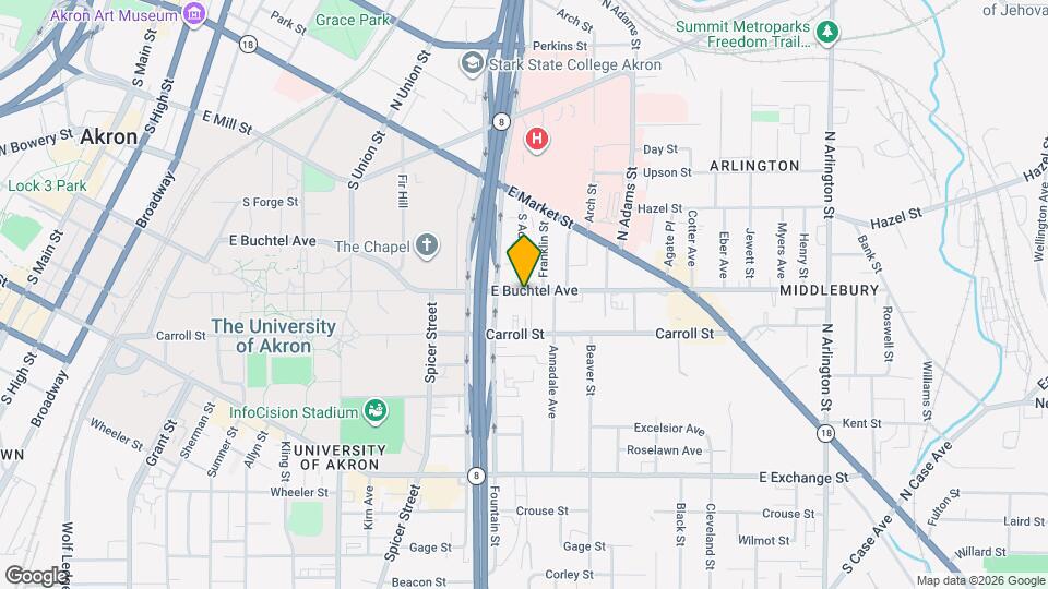 528 E Buchtel Ave Map and Location Details