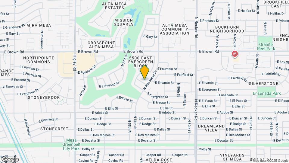 5610 E Elmwood St Mapa y Detalles de la Ubicación