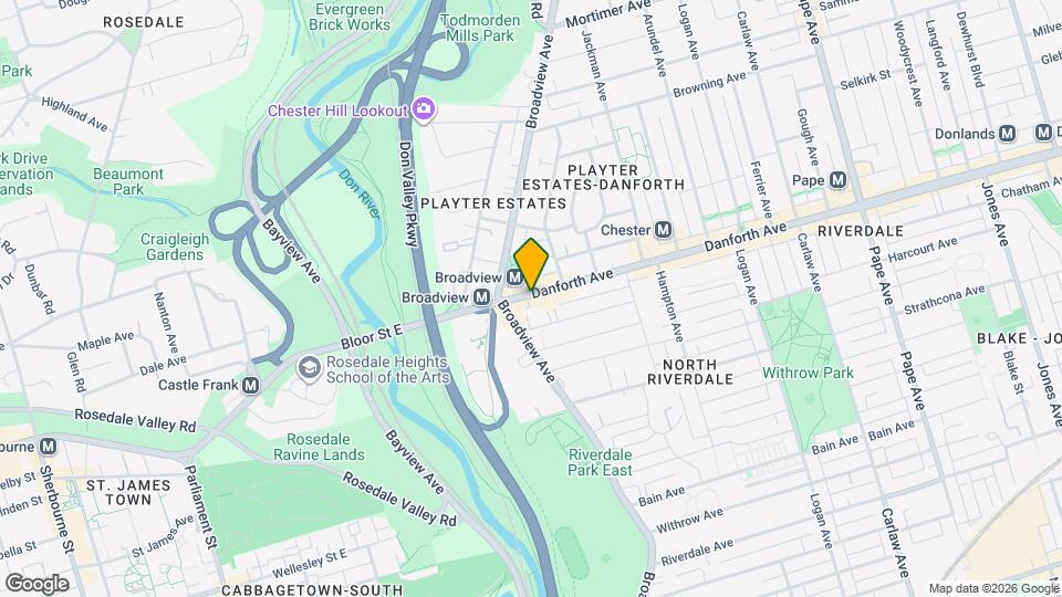 129 Danforth Ave Map and Location Details