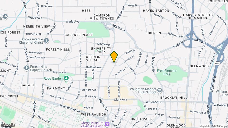 703 Daniels St, Unit Cameron Village Condo Mapa y Detalles de la Ubicación