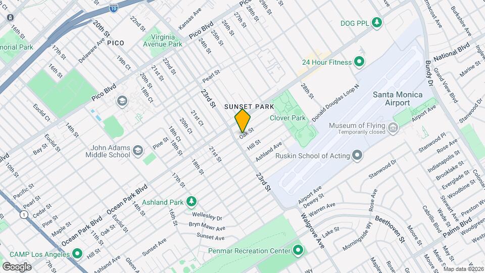 2326 Oak St, Unit 2326 one half Map and Location Details