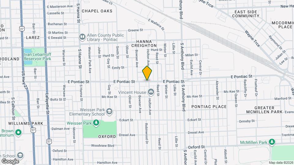 1326 E Pontiac St Map and Location Details