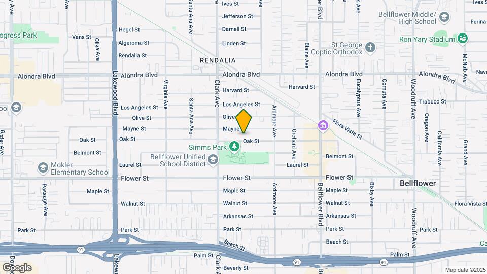 9459-9463 Oak St Map and Location Details