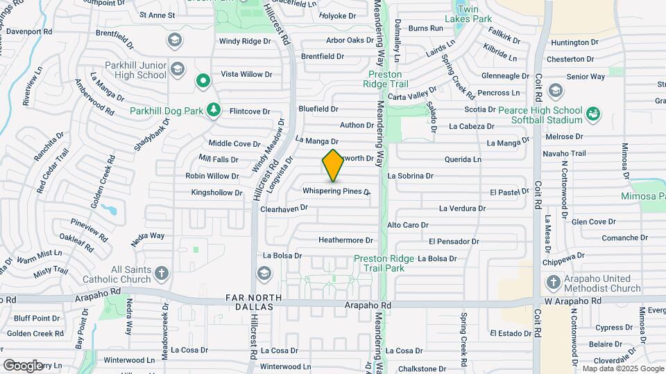 Charming Prestonwood home with peaceful backyard oasis Map and Location Details