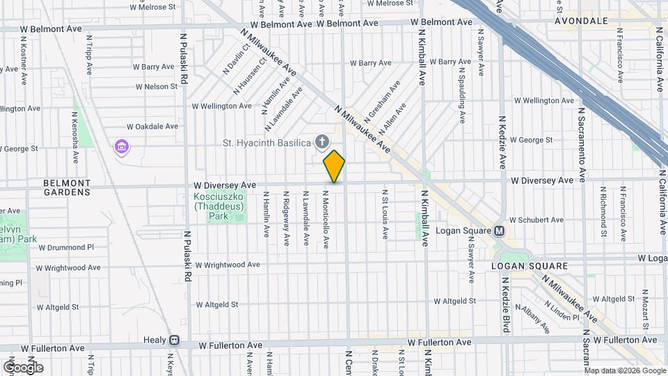 3617 W Diversey Ave Map and Location Details