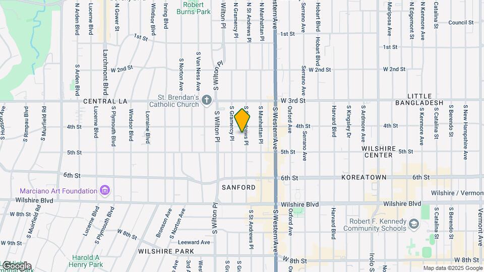 421 S St Andrews Pl Map and Location Details