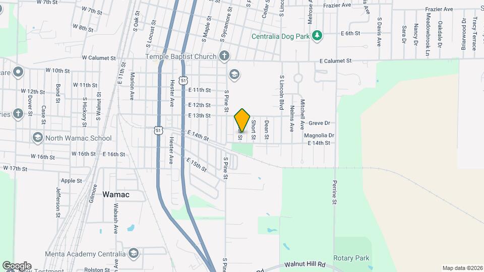 1323 Cedar St Map and Location Details