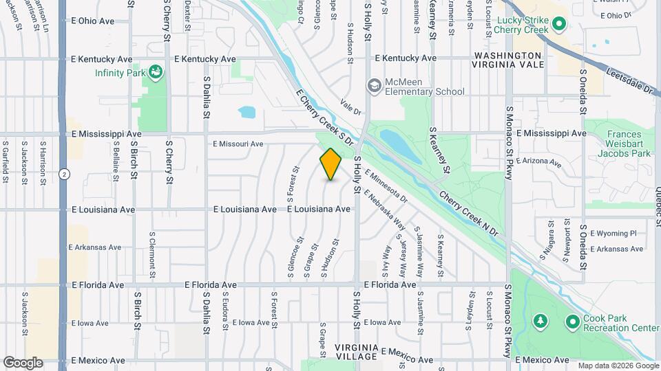 1230 S Grape St Map and Location Details