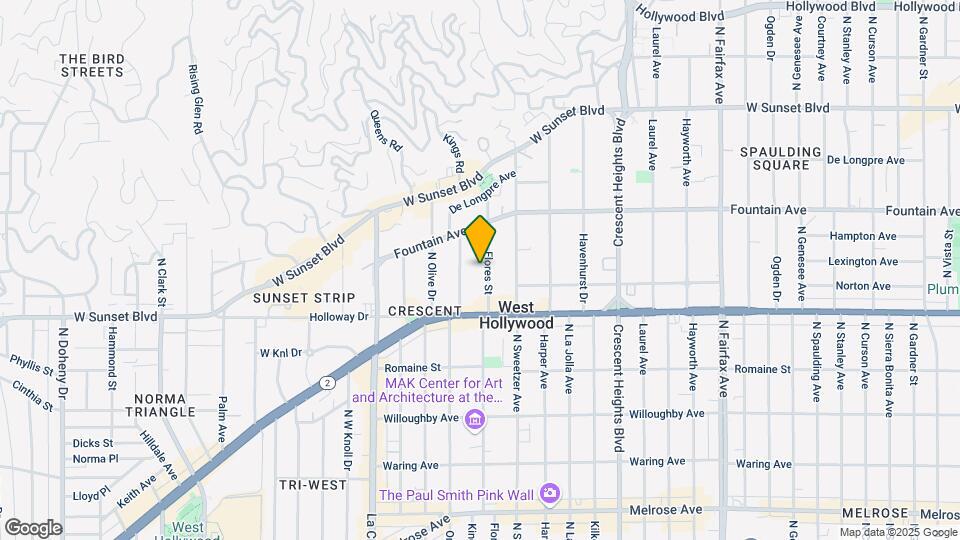 1221 N Flores St Map and Location Details