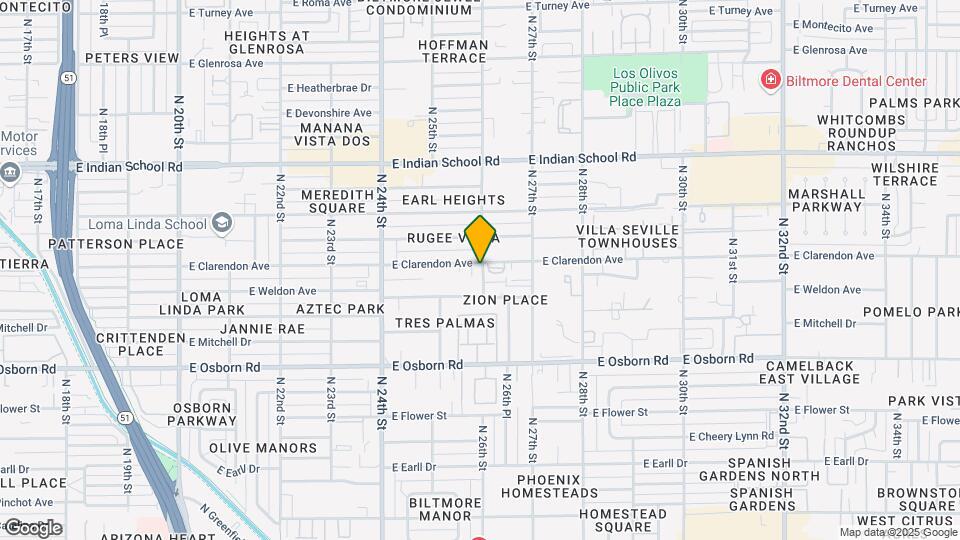 2549 E Clarendon Ave Map and Location Details