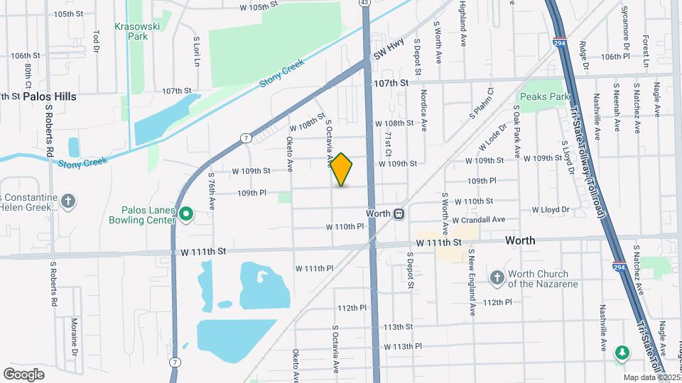 7249 W 109th Pl Map and Location Details