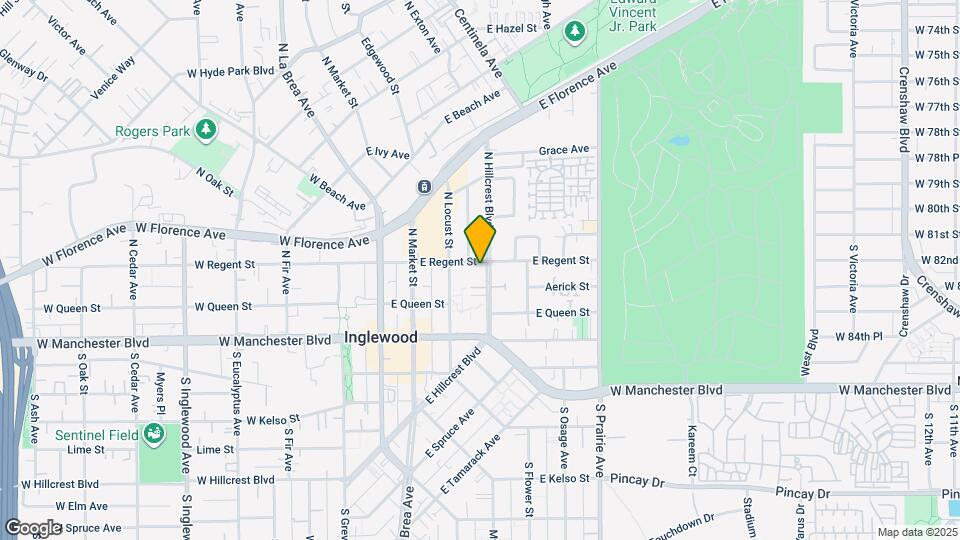 135 N Hillcrest Blvd Map and Location Details