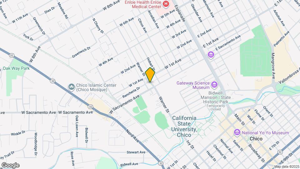 1027 Warner St Mapa y Detalles de la Ubicación
