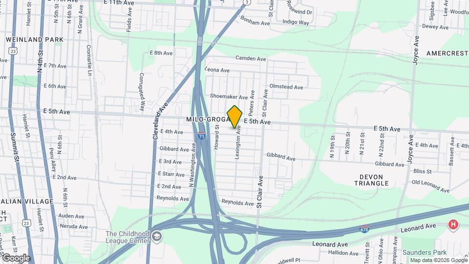 838 E 4th Ave Mapa y Detalles de la Ubicación