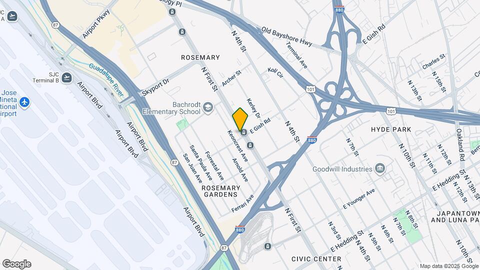 1421 N First St Map and Location Details