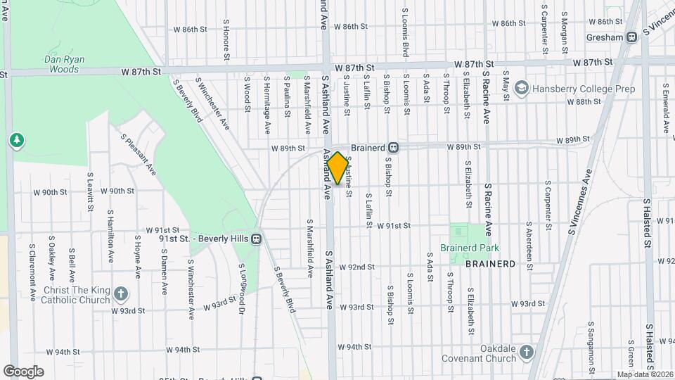 1553 W 90th St Map and Location Details