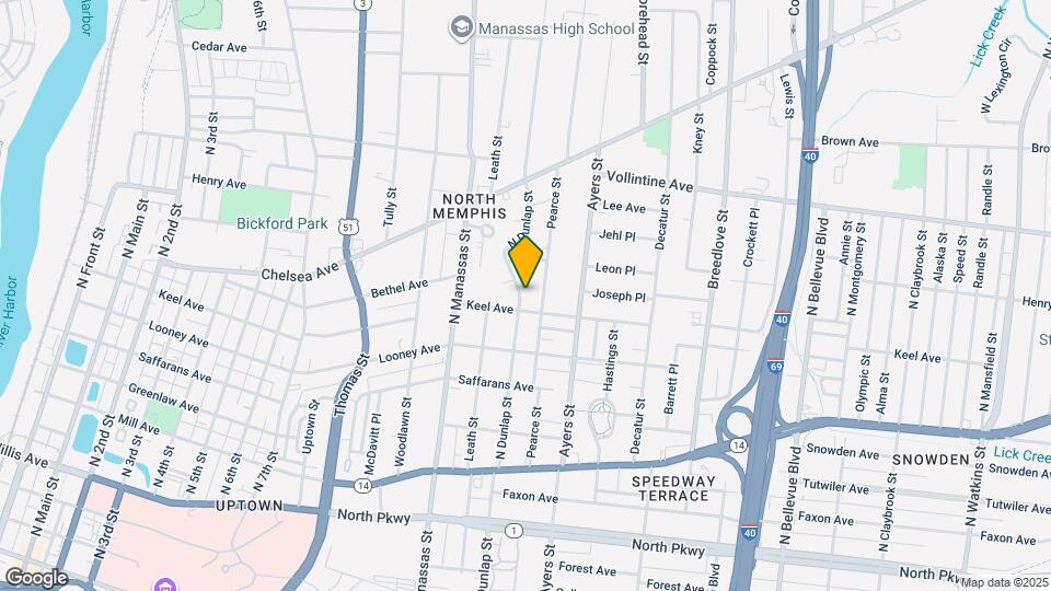 802 N Dunlap St Map and Location Details