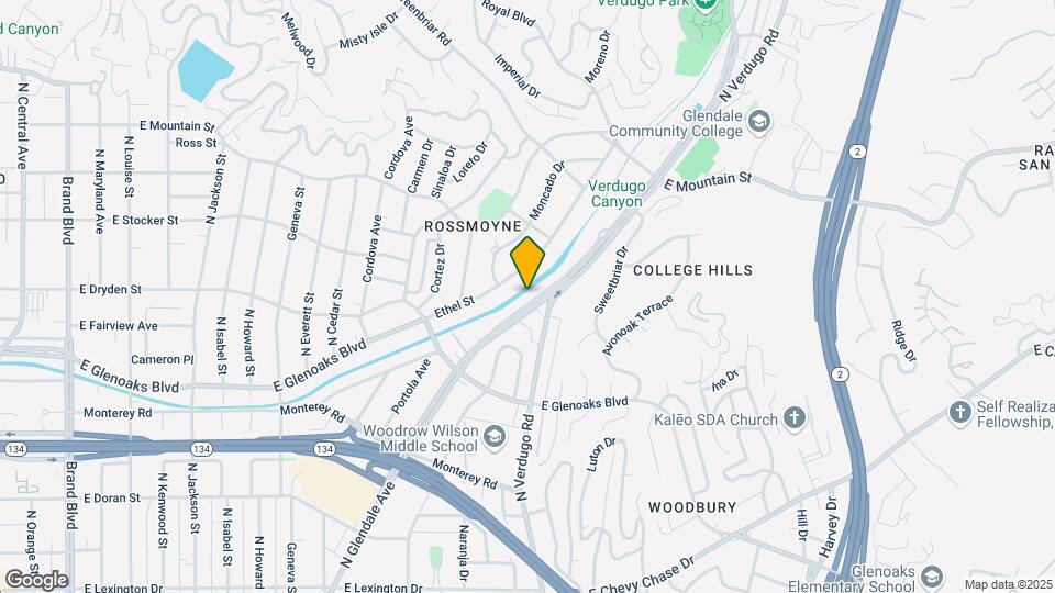 1105-1107 1/2 N Glendale Ave Mapa y Detalles de la Ubicación