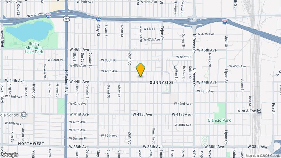 4412 Wyandot St Map and Location Details